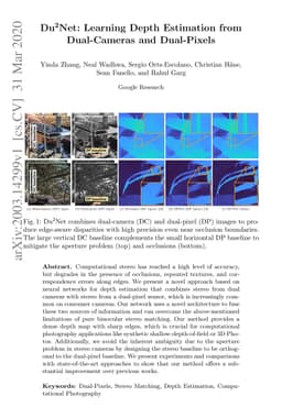 Du$^2$Net: Learning Depth Estimation from Dual-Cameras and Dual-Pixels