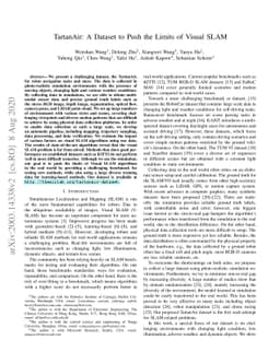 TartanAir: A Dataset to Push the Limits of Visual SLAM
