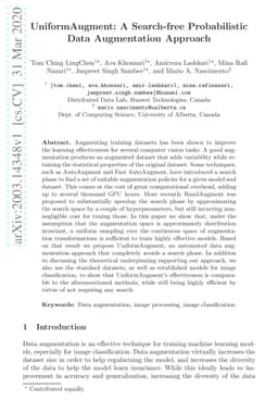 UniformAugment: A Search-free Probabilistic Data Augmentation Approach
