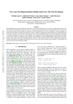 Give your Text Representation Models some Love: the Case for Basque