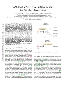 AM-MobileNet1D: A Portable Model for Speaker Recognition