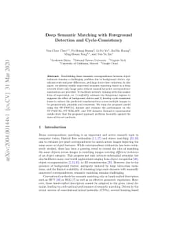 Deep Semantic Matching with Foreground Detection and Cycle-Consistency