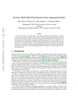 Extreme Multi-label Classification from Aggregated Labels