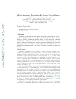 Video Anomaly Detection for Smart Surveillance