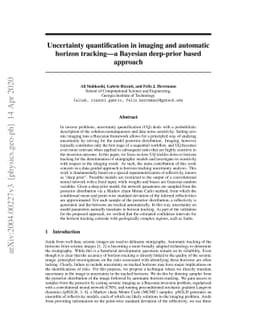 Uncertainty quantification in imaging and automatic horizon tracking: a
  Bayesian deep-prior based approach