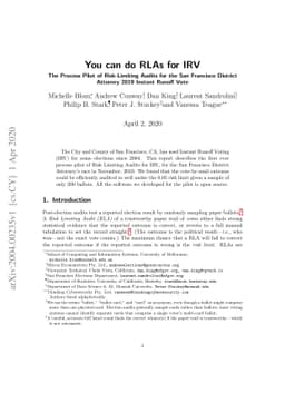 You can do RLAs for IRV