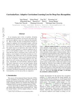 CurricularFace: Adaptive Curriculum Learning Loss for Deep Face
  Recognition