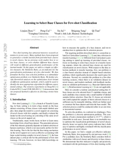 Learning to Select Base Classes for Few-shot Classification