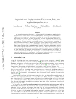 Impact of etcd Deployment on Kubernetes, Istio, and Application
  Performance