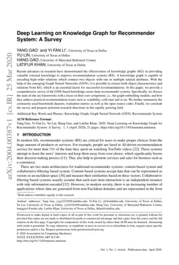 Deep Learning on Knowledge Graph for Recommender System: A Survey