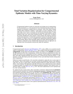 Total Variation Regularization for Compartmental Epidemic Models with
  Time-Varying Dynamics