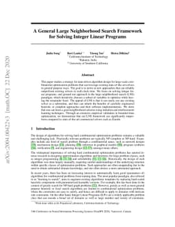 A General Large Neighborhood Search Framework for Solving Integer Linear
  Programs