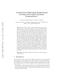 Counterfactual Multi-Agent Reinforcement Learning with Graph Convolution
  Communication
