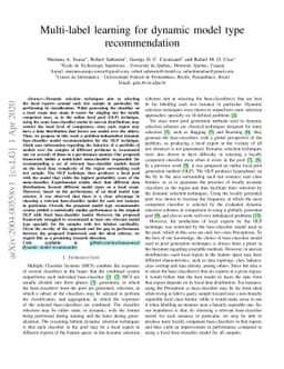 Multi-label learning for dynamic model type recommendation
