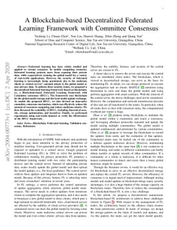 A Blockchain-based Decentralized Federated Learning Framework with
  Committee Consensus
