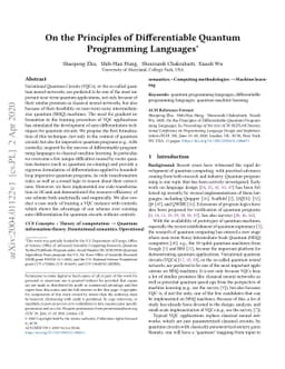 On the Principles of Differentiable Quantum Programming Languages