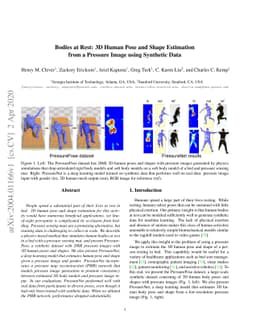 Bodies at Rest: 3D Human Pose and Shape Estimation from a Pressure Image
  using Synthetic Data