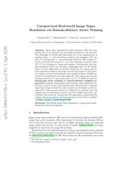 Unsupervised Real-world Image Super Resolution via Domain-distance Aware
  Training