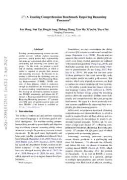 R3: A Reading Comprehension Benchmark Requiring Reasoning Processes
