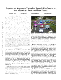 Extraction and Assessment of Naturalistic Human Driving Trajectories
  from Infrastructure Camera and Radar Sensors