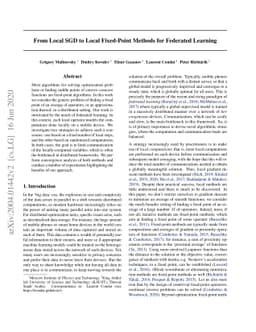 From Local SGD to Local Fixed-Point Methods for Federated Learning