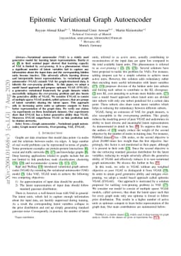 Epitomic Variational Graph Autoencoder