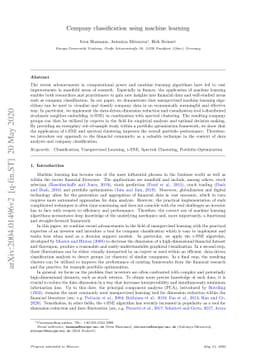 Company classification using machine learning