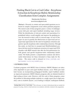 Finding Black Cat in a Coal Cellar -- Keyphrase Extraction &
  Keyphrase-Rubric Relationship Classification from Complex Assignments