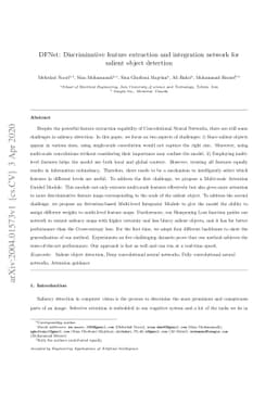 DFNet: Discriminative feature extraction and integration network for
  salient object detection