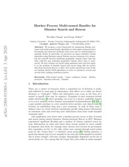 Hawkes Process Multi-armed Bandits for Disaster Search and Rescue