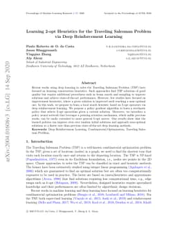 Learning 2-opt Heuristics for the Traveling Salesman Problem via Deep
  Reinforcement Learning