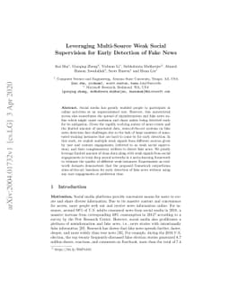 Leveraging Multi-Source Weak Social Supervision for Early Detection of
  Fake News