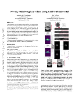 Privacy-Preserving Eye Videos using Rubber Sheet Model