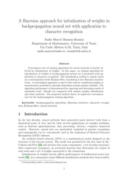 A Bayesian approach for initialization of weights in backpropagation
  neural net with application to character recognition