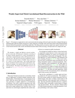 Weakly-Supervised Mesh-Convolutional Hand Reconstruction in the Wild