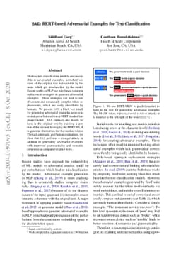 BAE: BERT-based Adversarial Examples for Text Classification