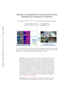 SimAug: Learning Robust Representations from Simulation for Trajectory
  Prediction