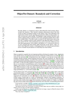 ObjectNet Dataset: Reanalysis and Correction