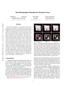 Deep Homography Estimation for Dynamic Scenes