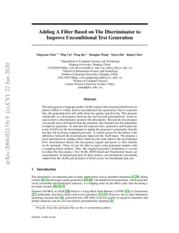 Adding A Filter Based on The Discriminator to Improve Unconditional Text
  Generation