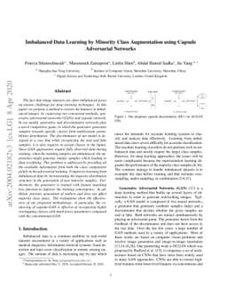 Imbalanced Data Learning by Minority Class Augmentation using Capsule
  Adversarial Networks