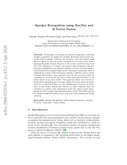 Speaker Recognition using SincNet and X-Vector Fusion