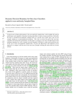 Dynamic Decision Boundary for One-class Classifiers applied to
  non-uniformly Sampled Data