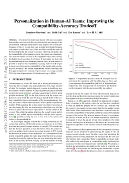 Personalization in Human-AI Teams: Improving the Compatibility-Accuracy
  Tradeoff