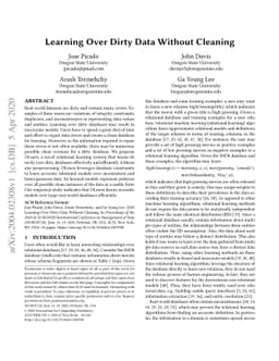 Learning Over Dirty Data Without Cleaning