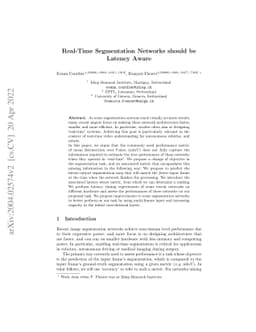 Real-Time Segmentation Networks should be Latency Aware