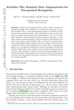 Attribute Mix: Semantic Data Augmentation for Fine Grained Recognition