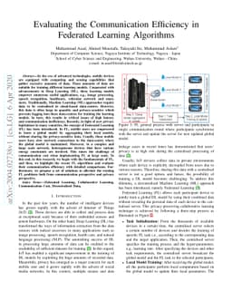 Evaluating the Communication Efficiency in Federated Learning Algorithms