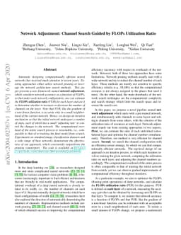 Network Adjustment: Channel Search Guided by FLOPs Utilization Ratio
