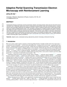 Adaptive Partial Scanning Transmission Electron Microscopy with
  Reinforcement Learning